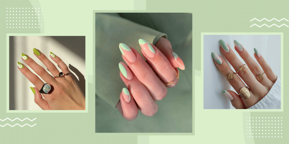 Green and Orange Abstract Nail Art - wide 5