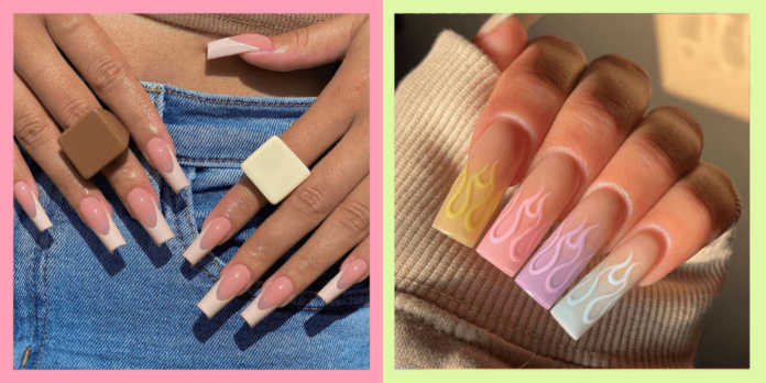 40 Modern French Style Nails To be Wearing in 2022 : Sparkle Gel French Tip  Nails
